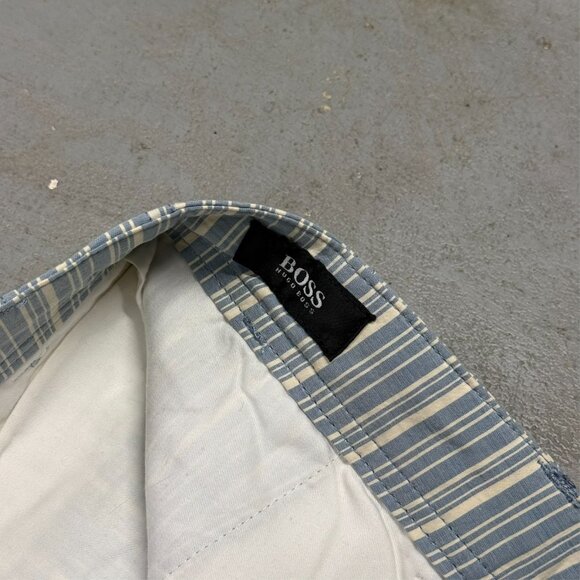 Hugo Boss Striped Lightweight Cotton Pants Light Blue "Biggs" 38x35 - Picture 4 of 9